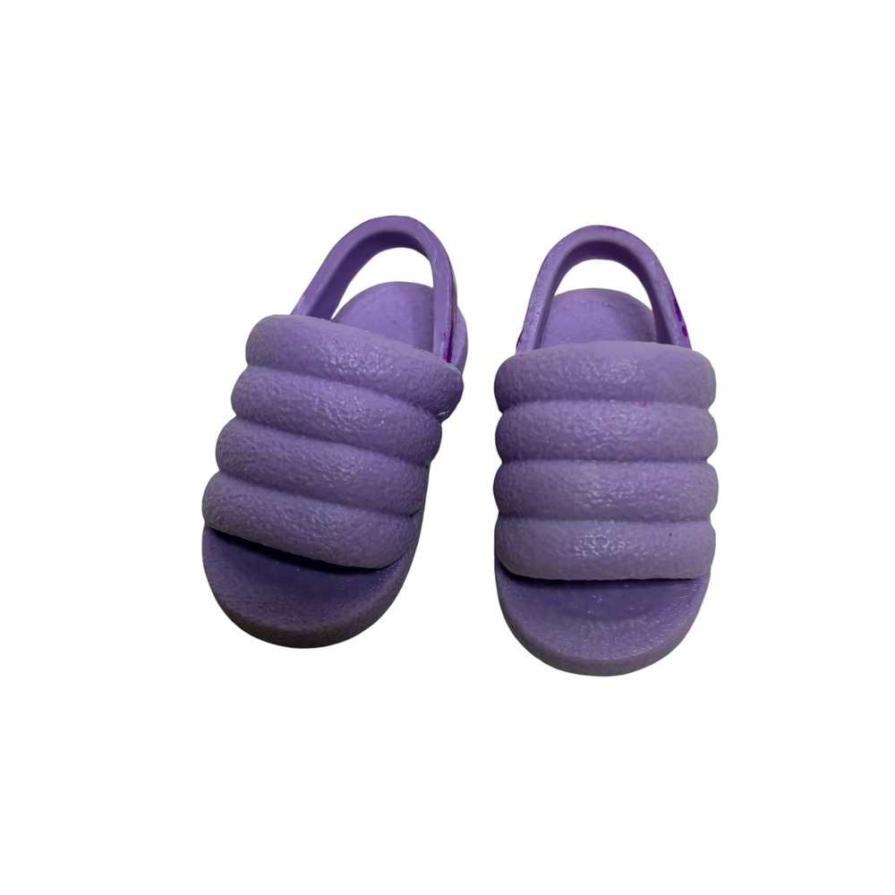 Rainbow High Doll Shoes Puffer Slides Purple Sandals Accessory